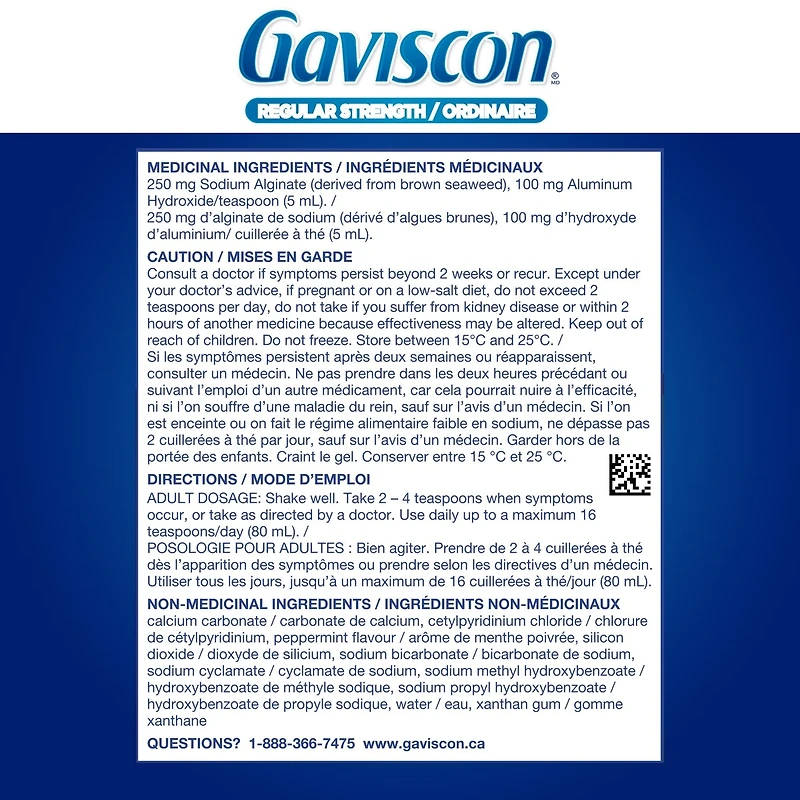 Gaviscon Regular Strength Liquid Soothing Icy Mint