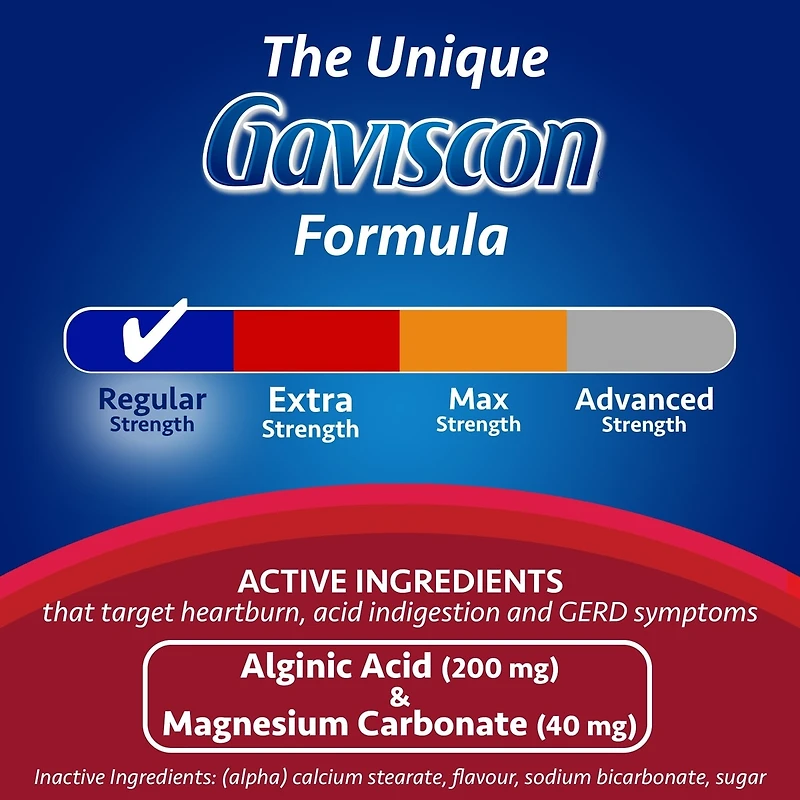 Gaviscon Regular Strength Tablet Fruit Blend