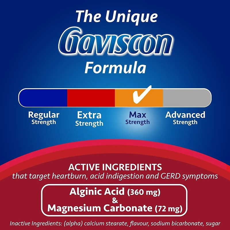Gaviscon Max Relief Tablet Berry Blend