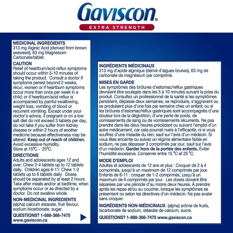 Gaviscon Extra Strength Chewable Foamtabs Fruit Blend