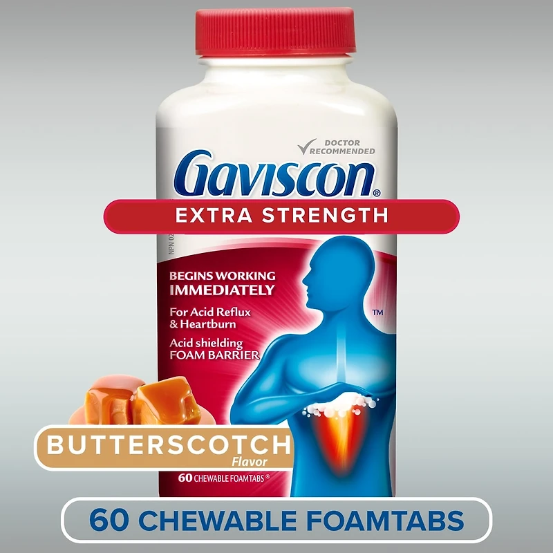 Gaviscon Extra Strength Chewable Foamtabs Butterscotch