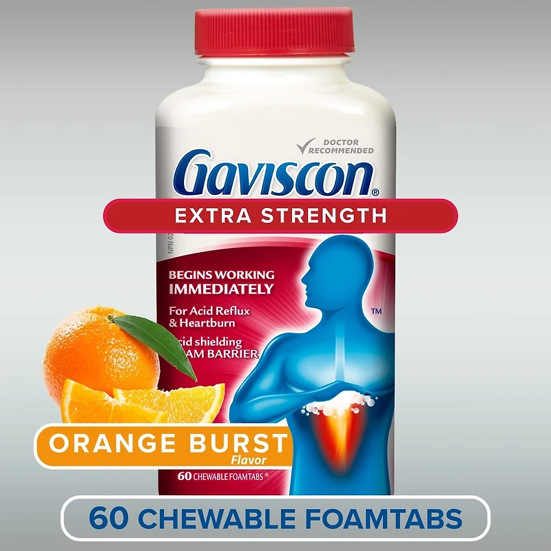 Gaviscon Extra Strength Chewable Foamtabs Orange Burst