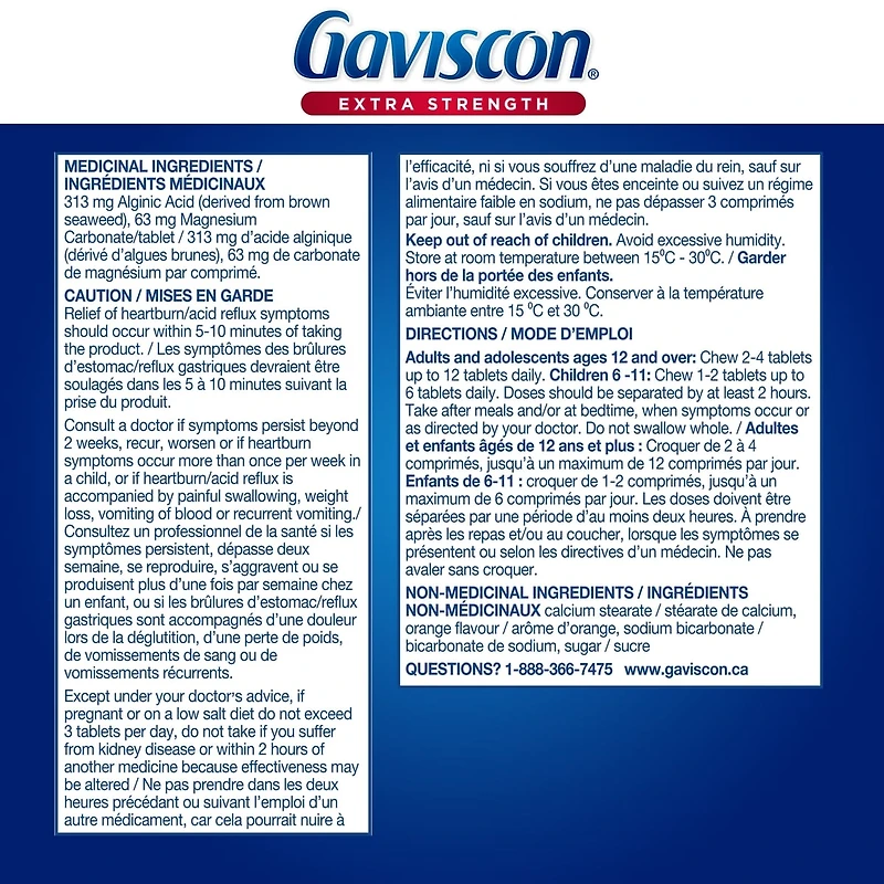 Gaviscon Extra Strength Chewable Foamtabs Orange Burst