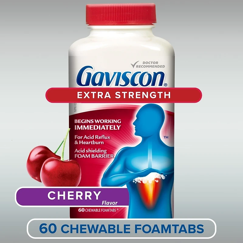 Gaviscon Extra Strength Chewable Foamtabs Cherry