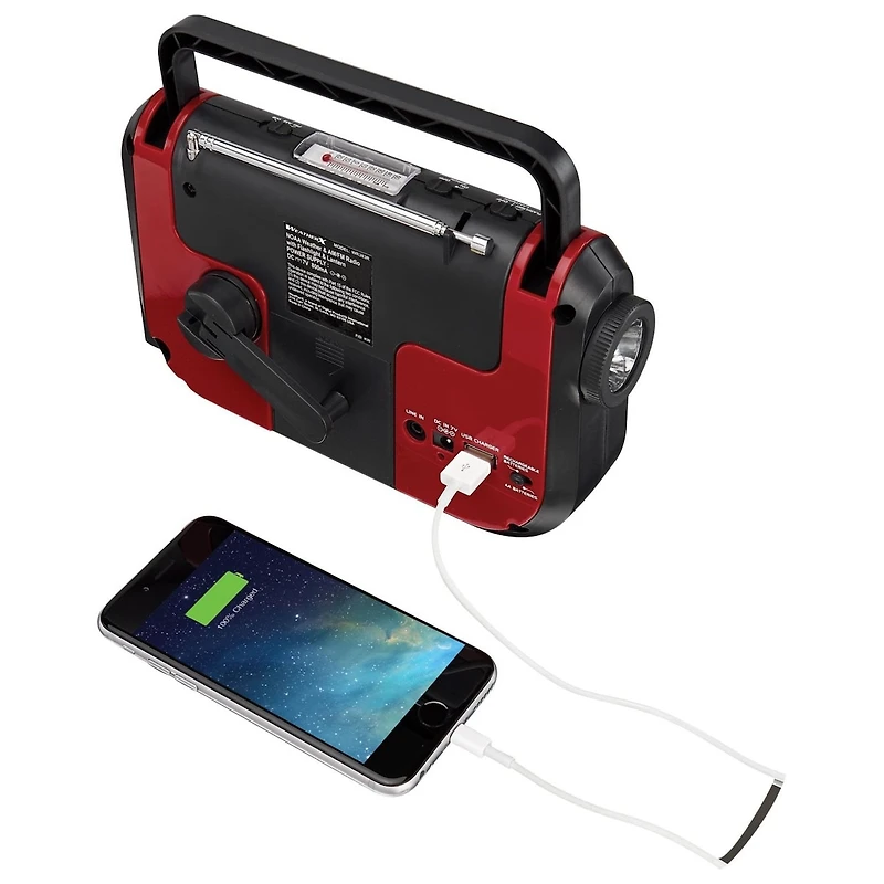 Radio météo AM/FM WeatherX - Rouge