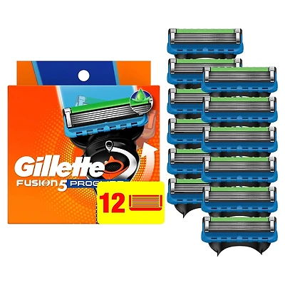 Fusion5 ProGlide Razor Refills for Men, 12 Razor Cartridges for FlexBall Razor Handle, 5-Blade Razor Blades, Precision Trimmer for Men