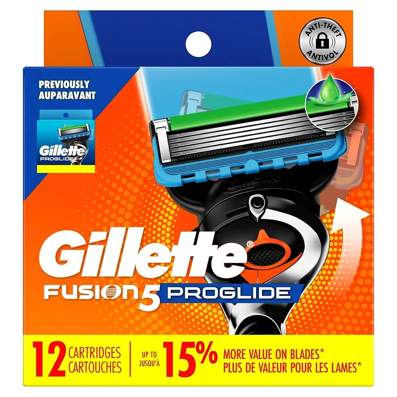 Cartouches de rechange de rasoir Gillette Fusion5 ProGlide pour hommes, cartouches de rasoir pour manche de rasoir Flex-pivot, cartouches à 5 lames de rasoir