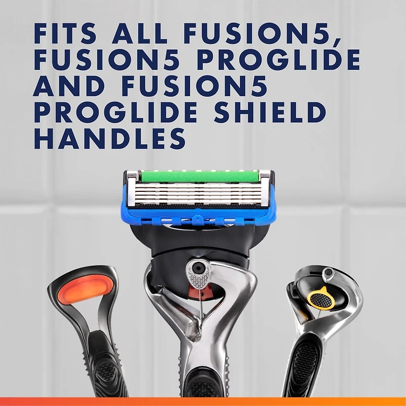 Cartouches de rechange de rasoir Gillette Fusion5 ProGlide pour hommes, cartouches de rasoir pour manche de rasoir Flex-pivot, cartouches à 5 lames de rasoir