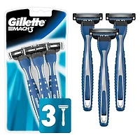 Rasoirs jetables pour hommes Gillette Mach3, paquet de 3