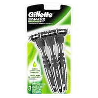 Rasoirs jetables pour hommes Gillette Mach3 Sensible, paquet de 3