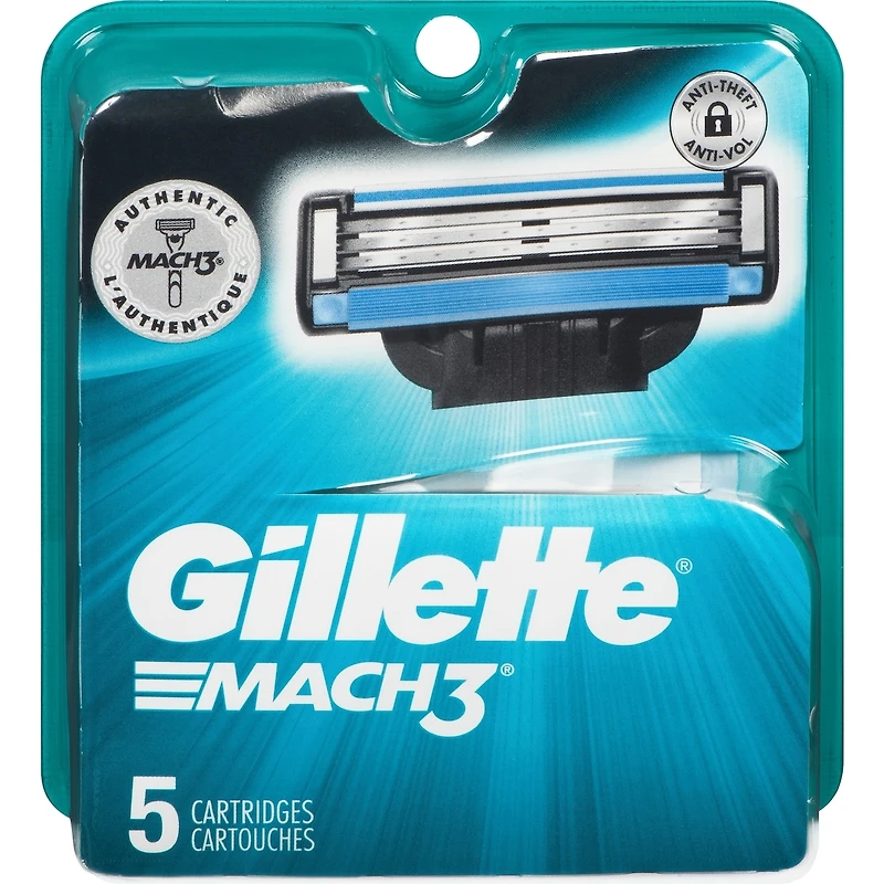 Lames de rasoir pour hommes Gillette Mach3, 5 cartouches