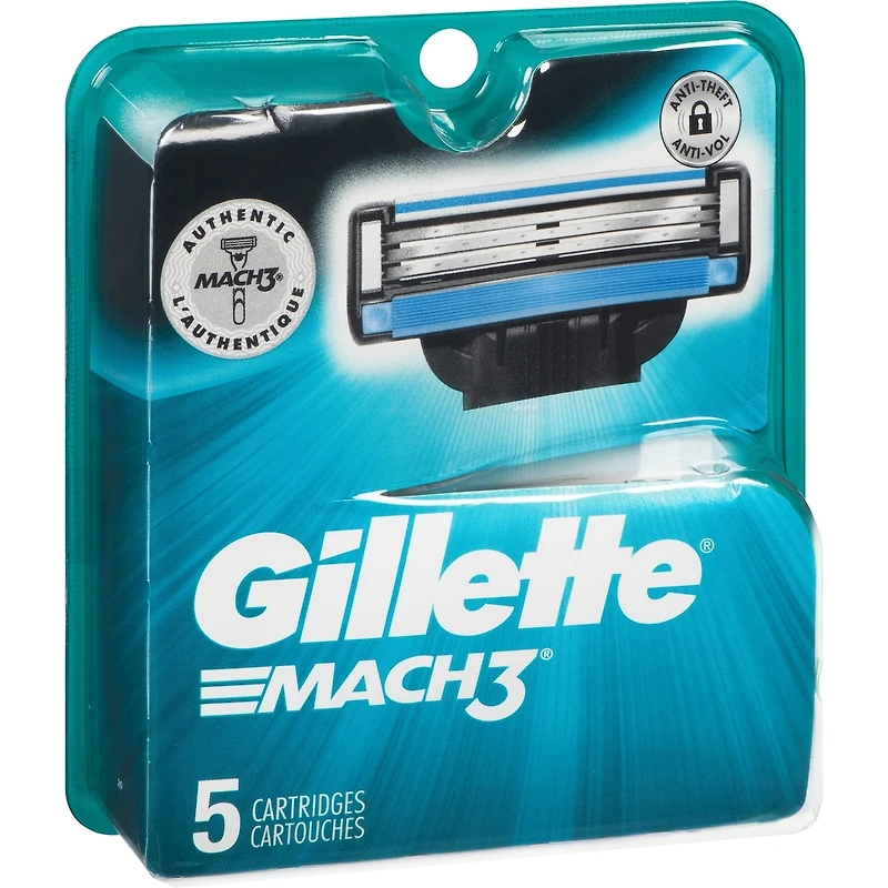 Lames de rasoir pour hommes Gillette Mach3, 5 cartouches