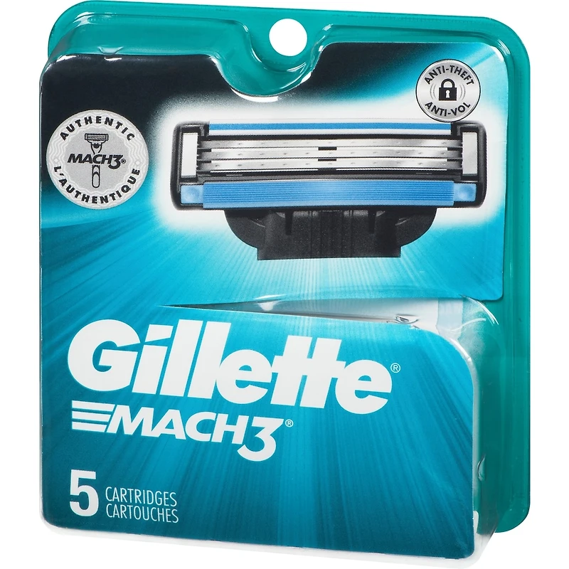 Lames de rasoir pour hommes Gillette Mach3, 5 cartouches