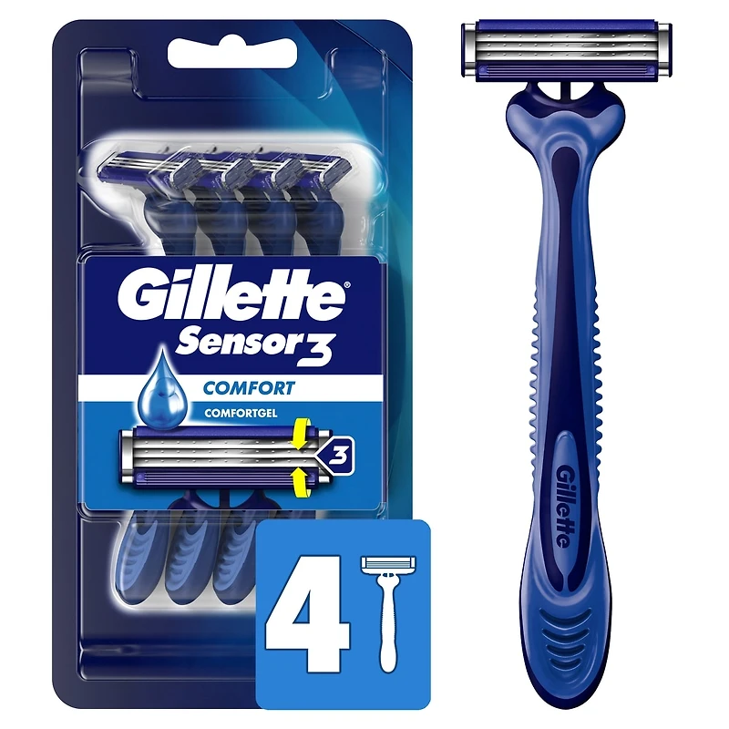 Gillette Sensor3 Men's Disposable Razor - 4 Pack