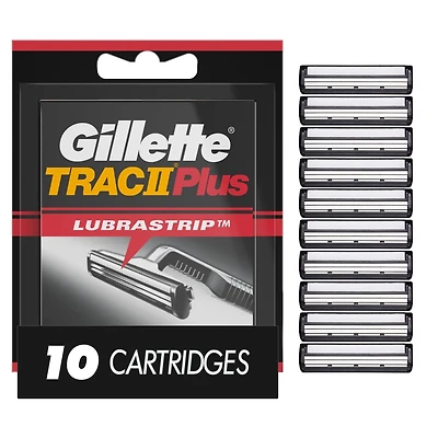 Gillette TRAC II Plus Razor Blade Refills, 10 Count