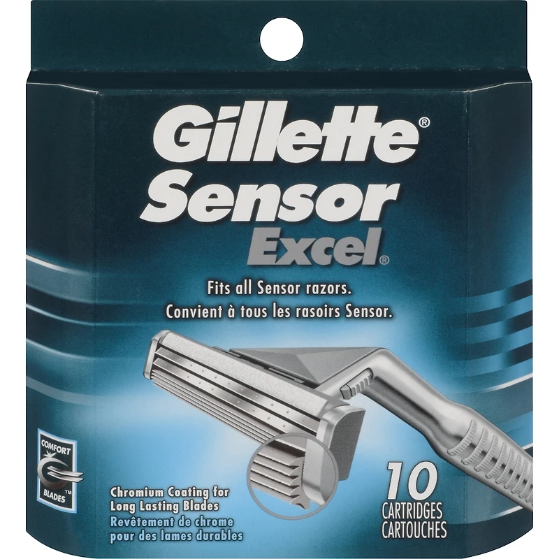 Gillette Sensor Excel Men's Razor Blades, 10 Refills