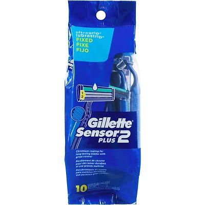 Gillette Sensor2 Plus Men’s Disposable Razors - 10 Pack