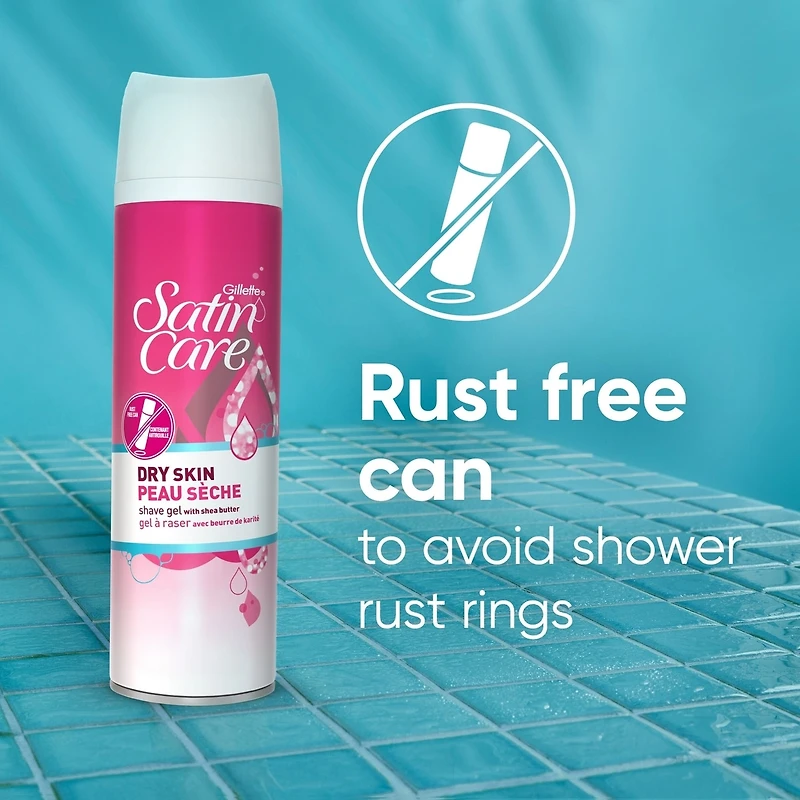 Gel à raser Gillette Satin Care Peau sèche pour femmes, 198 g