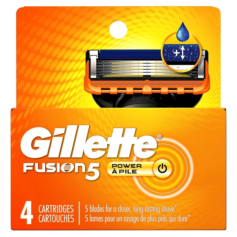 Cartouches de rechange de rasoir Gillette Fusion5 Power pour hommes, cartouches de rasoir, bande lubrifiante, lame de précision