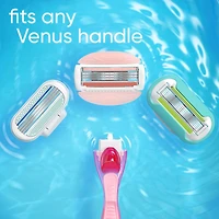 Rasoir Venus GlisseConfort pour femmes, parfum de thé blanc, manche de rasoir réutilisable, 2 cartouches de rechange et un support pour la douche