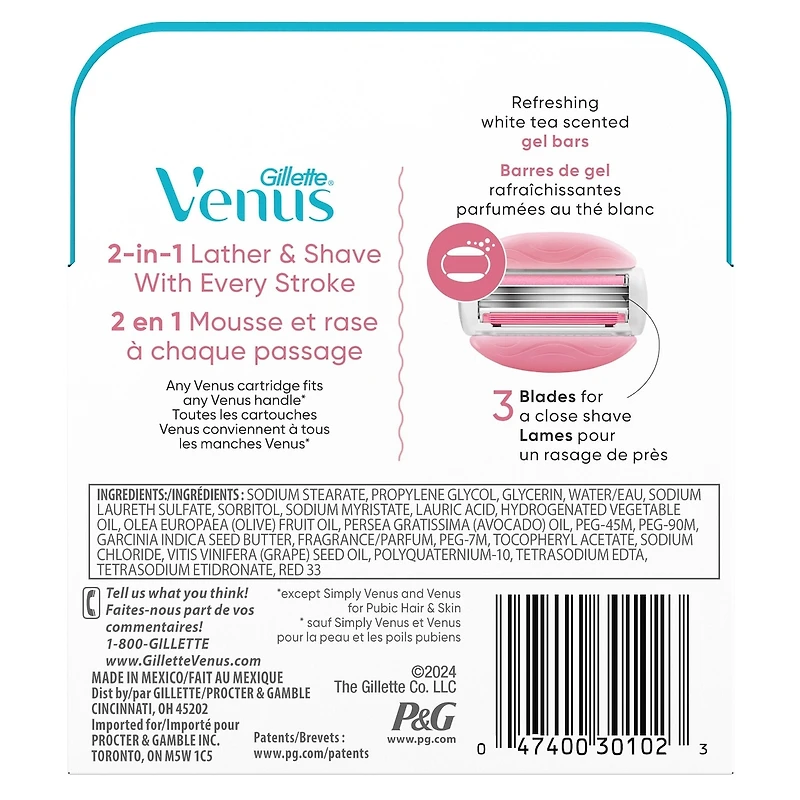 Gillette Venus ComfortGlide White Tea Scented Women's Razor Blades