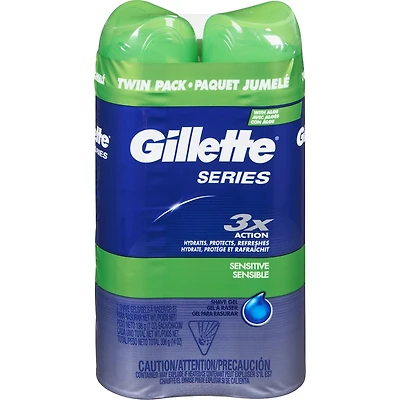 Gillette Series Shave Gel Sensitive Twin Pack 14 Oz
