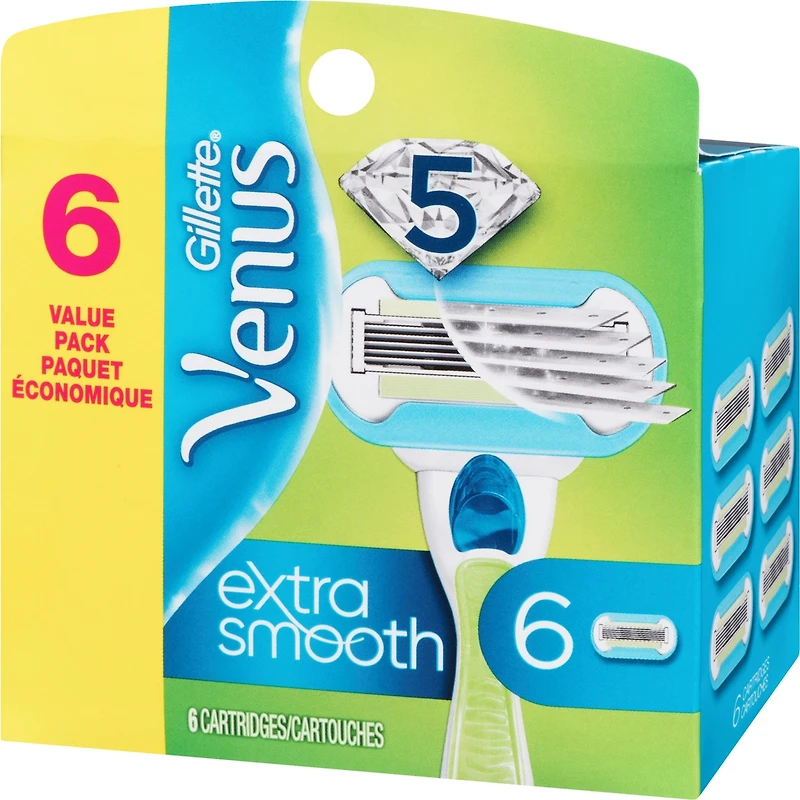 Lames de rasoir Gillette Venus Extra Doux pour femmes, 6 cartouches