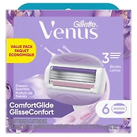 Lames de rasoir Gillette Venus ComfortGlide au parfum de Freesia pour femmes, 6 cartouches