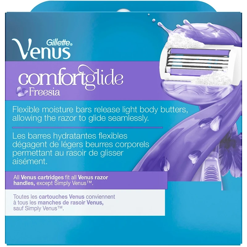 Lames de rasoir Gillette Venus ComfortGlide au parfum de Freesia pour femmes, 6 cartouches