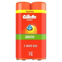 Gillette Fusion5 Ultra Sensitive Hydra Gel Men's Shave Gel Twin Pack, 396 g