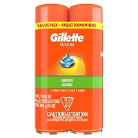 Gillette Fusion5 Ultra Sensitive Hydra Gel Men's Shave Gel Twin Pack, 396 g