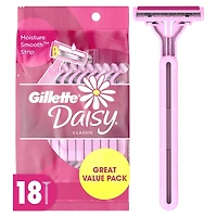 Rasoirs jetables pour femmes Gillette Daisy Classic, paquet de 18