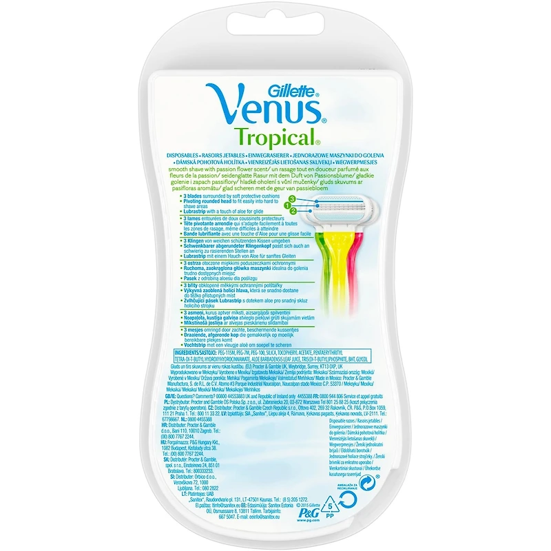Rasoirs jetables pour femmes Gillette Venus Tropical, paquet de 3
