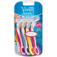 Rasoirs jetables pour femmes Gillette Venus Simply3, paquet de 4