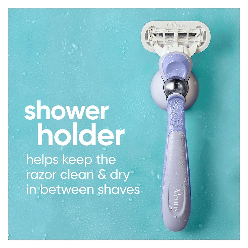 Venus Extra Smooth Contour Women's Razor with Reusable Razor Handle, 2 Razor Blade Refills and Shower Holder