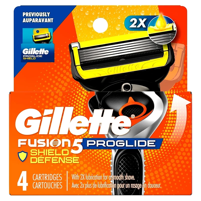 Cartouches de rechange de rasoir Gillette Fusion5ProGlide Défense pour hommes, cartouches de rechange de rasoir pour manche de rasoir Flex-pivot, 2x plus de lubrification