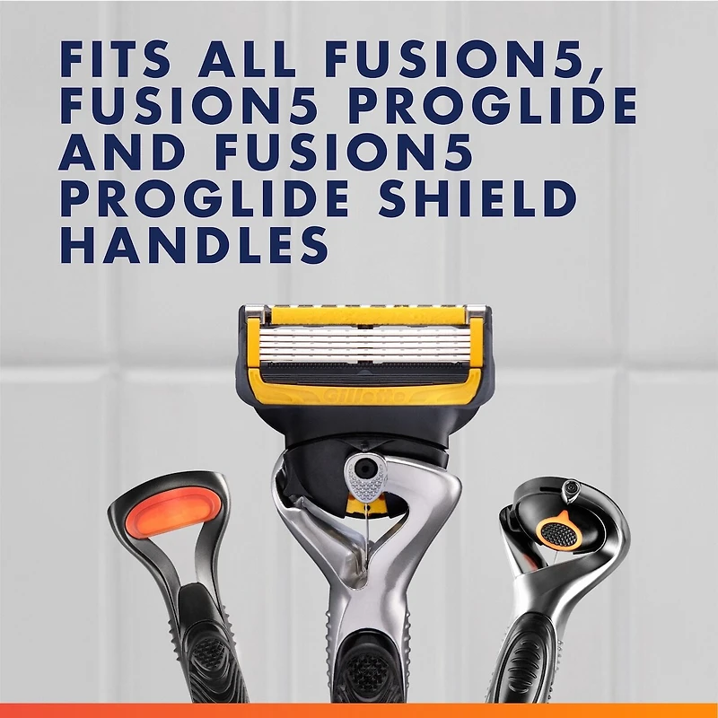 Cartouches de rechange de rasoir Gillette Fusion5ProGlide Défense pour hommes, cartouches de rechange de rasoir pour manche de rasoir Flex-pivot, 2x plus de lubrification
