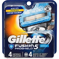 Cartouches de rechange de rasoir Gillette Fusion5 ProGlide Fraîcheur, 4 cartouches de rasoir pour manche de rasoir Flex-pivot, 5 lames de rasoir, 2x plus de lubrification rafraîchissante