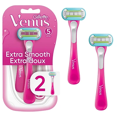 Extra Smooth Green Disposable Women's Razors, 2 Count
