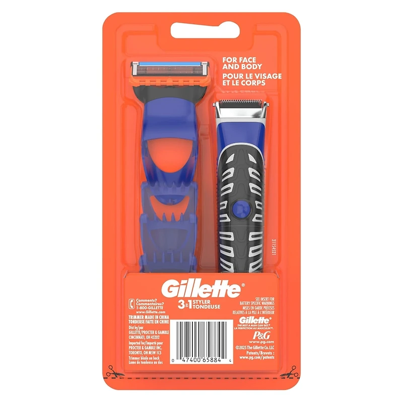 Gillette All Purpose Styler: Beard Trimmer, Fusion Razor & Edger for Men