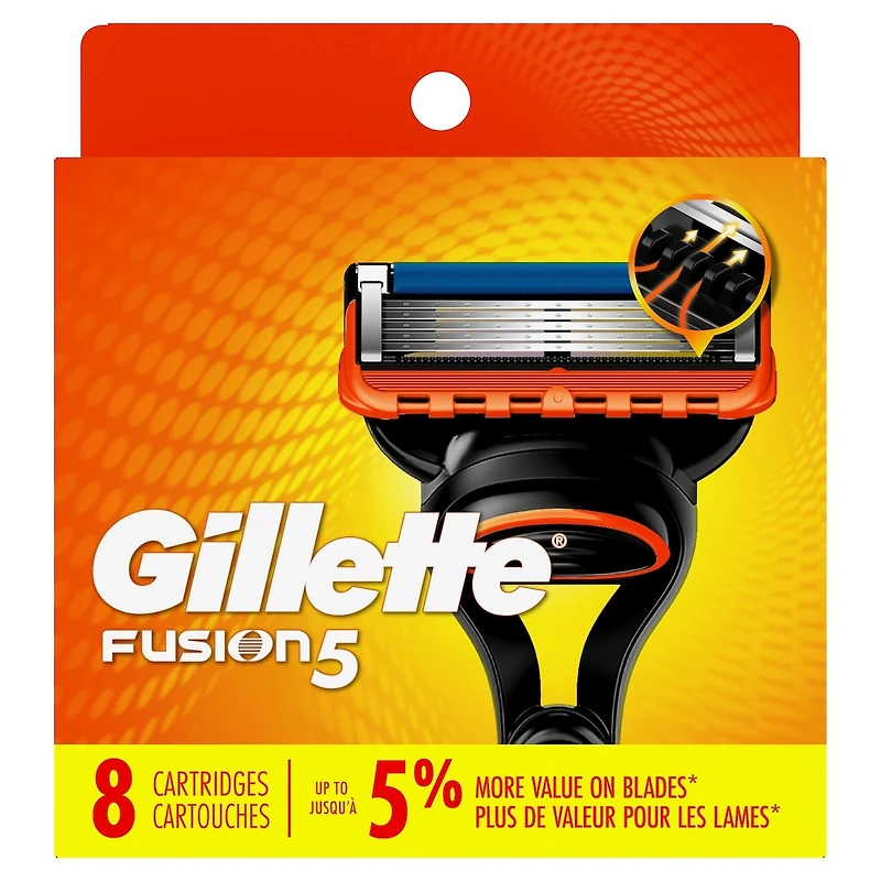 Cartouches de rechange de rasoir Gillette Fusion5 pour hommes, cartouches de rasoir, bande lubrifiante, lame de précision pour hommes
