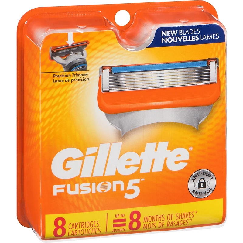 Cartouches de rechange de rasoir Gillette Fusion5 pour hommes, cartouches de rasoir, bande lubrifiante, lame de précision pour hommes