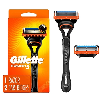 Rasoir Gillette Fusion5 pour hommes, 1 manche avec 2 cartouches