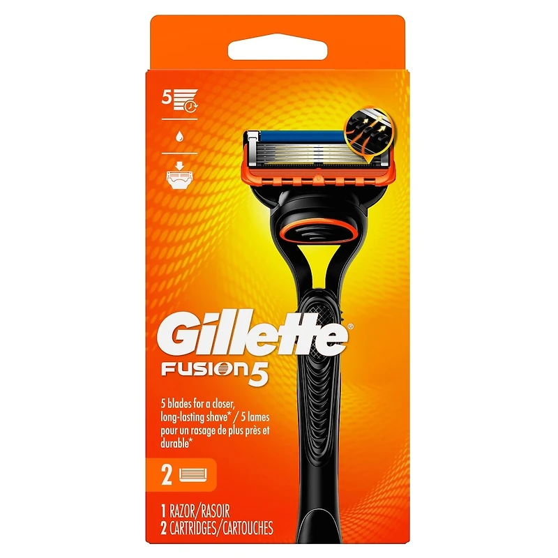 Gillette Fusion5 Men’s Razor Handle + 2 Blade Refills