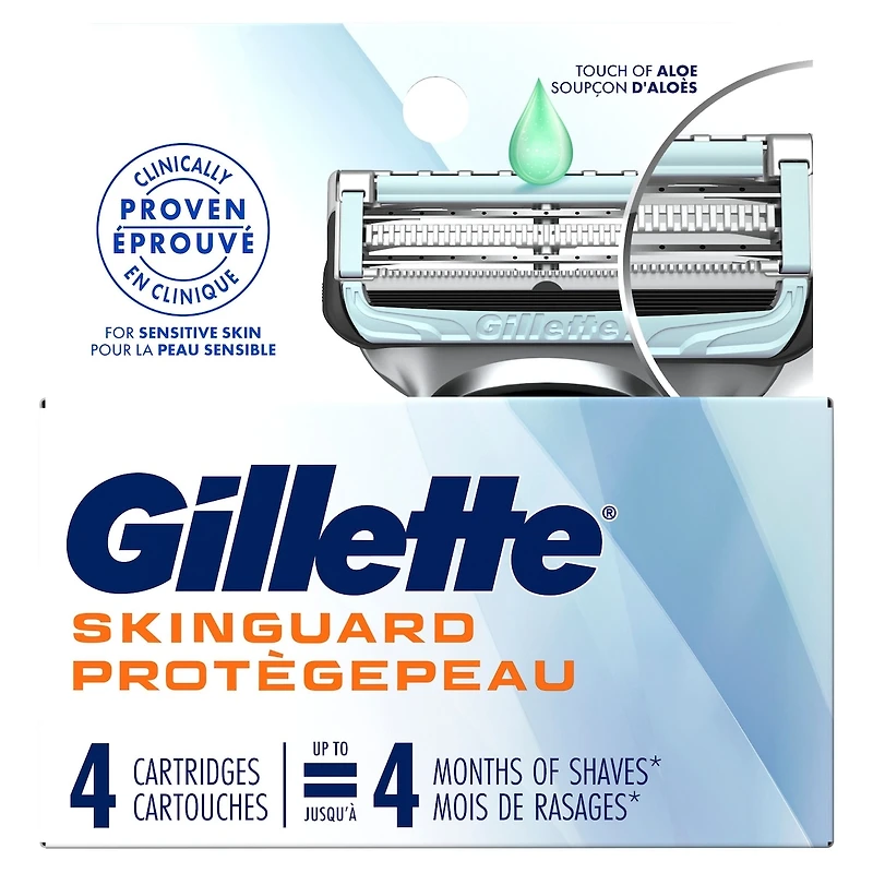 Gillette SkinGuard Men's Razor Blades, 4 Refills