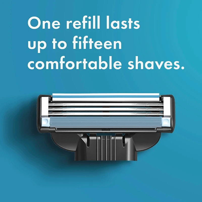 Cartouches de rechange Gillette Mach3, 12 cartouches de rasoir, cartouches de rechange pour hommes avec bande lubrifiante, 3 lames de rasoir pour un rasage de près