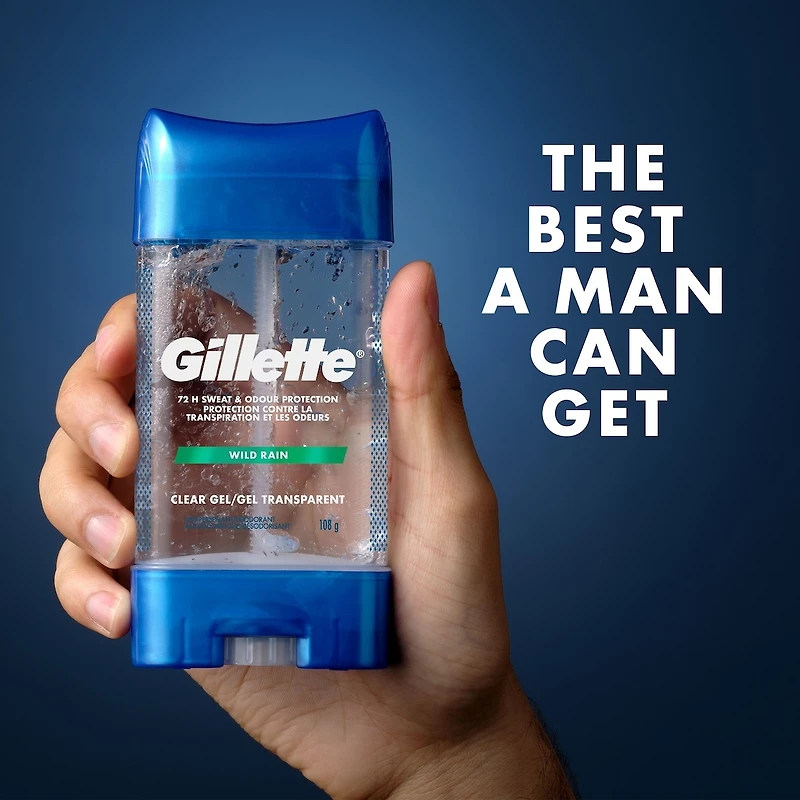 Antisudorifique et désodorisant en gel transparent Gillette avec technologie de parfum Xtend, Pluie tropicale