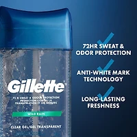 Antisudorifique et désodorisant en gel transparent Gillette avec technologie de parfum Xtend, Pluie tropicale