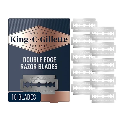 Cartouches de rechange pour rasoir de sûreté à double tranchant King C. Gillette pour un meilleur contrôle, 10 unités