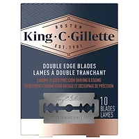King C. Gillette Double-Edge Safety Razor Refill blades for better control, 10 count